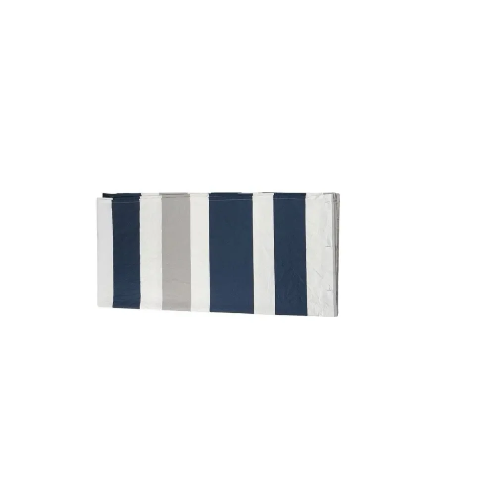 Sweet Jojo Striped Shower Curtain Navy Blue White Gray 72 in Long Polyester